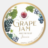 Witty Logo Design Elegant Grape Jam Jelly Ronde Sticker (Voorkant)
