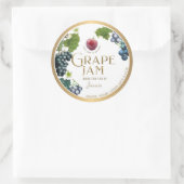 Witty Logo Design Elegant Grape Jam Jelly Ronde Sticker (Tas)