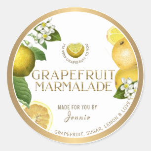 Witty Logo Design Elegant Grapefruit Marmalade Ronde Sticker