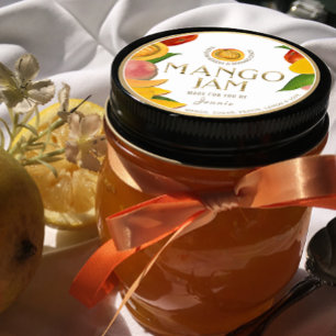 Witty Logo Design Elegant Mango Jam PReserves Ronde Sticker