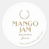 Witty Logo Design Elegant Mango Jam PReserves Ronde Sticker (Voorkant)