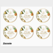 Witty Logo Design Elegant Pear PReserves of Jam Ronde Sticker (Vel)