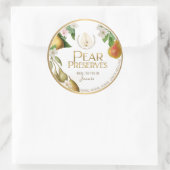 Witty Logo Design Elegant Pear PReserves of Jam Ronde Sticker (Tas)