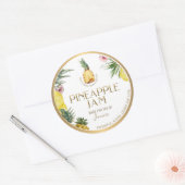 Witty Logo Design Elegant Pineapple Jam Classic Ro Ronde Sticker (Envelop)