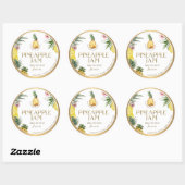 Witty Logo Design Elegant Pineapple Jam Classic Ro Ronde Sticker (Vel)