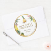 Witty Logo Design Elegant Pineapple PReserves Ronde Sticker (Envelop)