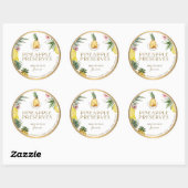 Witty Logo Design Elegant Pineapple PReserves Ronde Sticker (Vel)