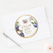 Witty Logo Design Elegant Plum Jam PReserves Ronde Sticker (Envelop)