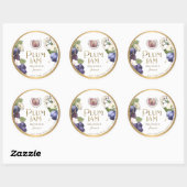 Witty Logo Design Elegant Plum Jam PReserves Ronde Sticker (Vel)