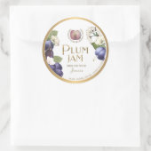 Witty Logo Design Elegant Plum Jam PReserves Ronde Sticker (Tas)