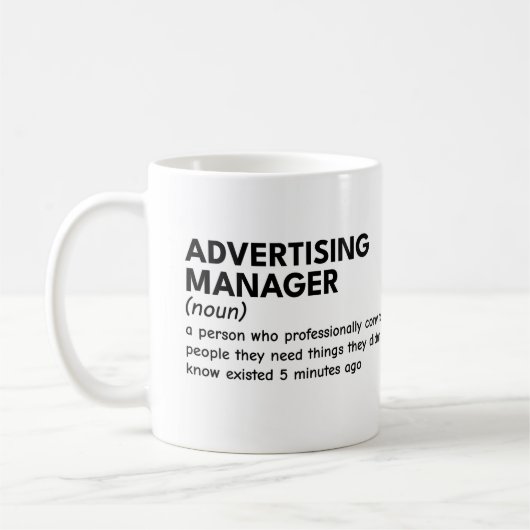 Witty Marketing Manager Definitie Koffiemok (Links)