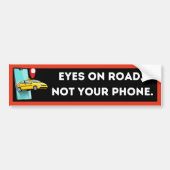 Witty Minimalist Phone-Free Driving Bumpersticker (Voorkant)