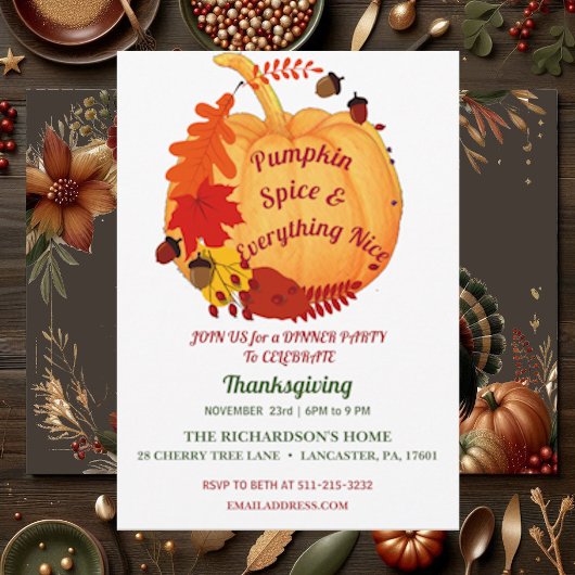 Witty Quote Oranje Herfst Foliage Pumpkin Spice Kaart