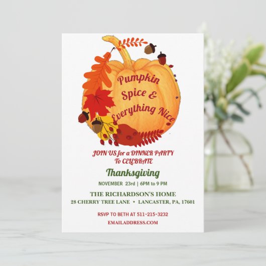 Witty Quote Oranje Herfst Foliage Pumpkin Spice Kaart (Staand voorkant)