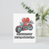 witty relationship quote gift heart riding bike briefkaart (Staand voorkant)