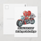 witty relationship quote gift heart riding bike briefkaart (Voorkant / Achterkant)
