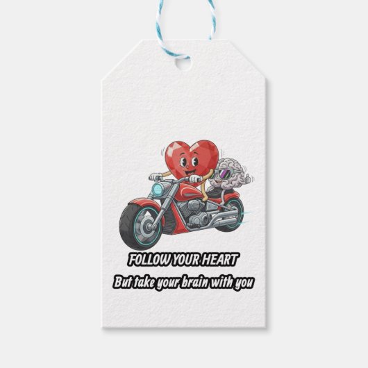 witty relationship quote gift heart riding bike cadeaulabel (Voorkant)