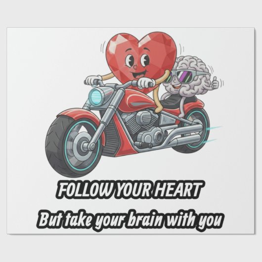 witty relationship quote gift heart riding bike cadeaupapier (Vlak)