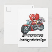 witty relationship quote gift heart riding bike feestdagenkaart (Voorkant / Achterkant)