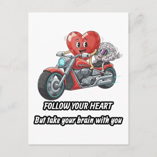witty relationship quote gift heart riding bike feestdagenkaart (Voorkant)