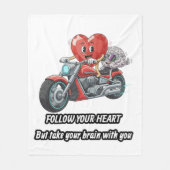 witty relationship quote gift heart riding bike fleece deken (Voorkant)