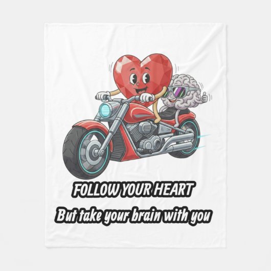 witty relationship quote gift heart riding bike fleece deken (Voorkant)