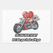 witty relationship quote gift heart riding bike inpakpapier vel (Voorkant 3)