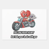witty relationship quote gift heart riding bike inpakpapier vel (Voorkant 2)