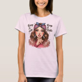 Witty Retro Girl T-Shirt – Houd het Schattige & Mu (Voorkant)