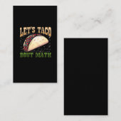 Witty Taco Eater Mathematician Food Lover Visitekaartje (Voorkant / Achterkant)