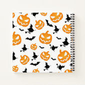 Witvleermuis oranje pompoen Halloween Notitieboek (Achterkant)