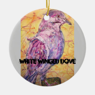 Witvleugelige Dove art Keramisch Ornament