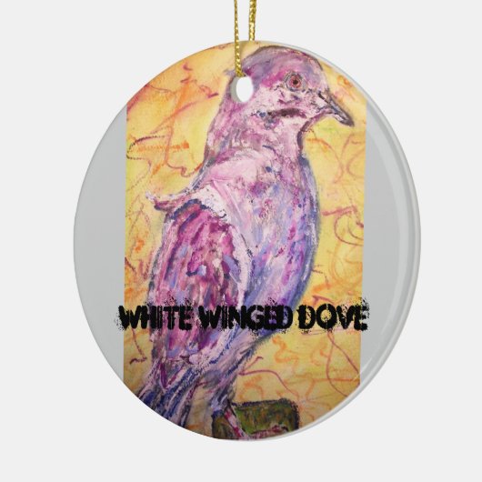 Witvleugelige Dove art Keramisch Ornament (Links)