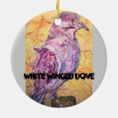 Witvleugelige Dove art Keramisch Ornament (Achterkant)