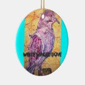 Witvleugelige Dove art Keramisch Ornament (Rechts)