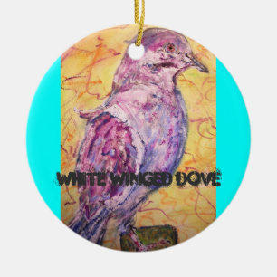 Witvleugelige Dove art Keramisch Ornament