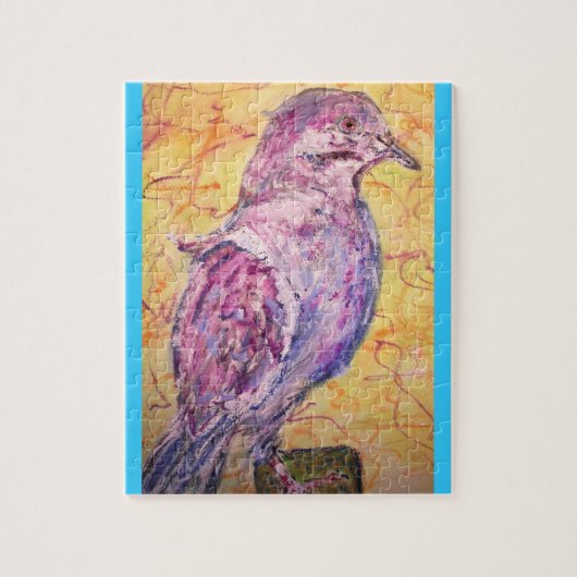 Witvleugelige Dove art Legpuzzel (Verticaal)