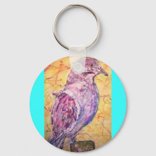 Witvleugelige Dove art Sleutelhanger