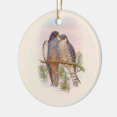 Witvleugelige rode torenvalk keramisch ornament (Links)