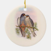 Witvleugelige rode torenvalk keramisch ornament (Achterkant)