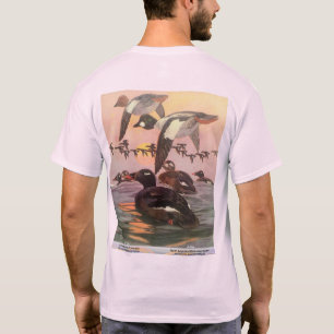 Witvleugelige schotel en goudoog, dubbel kunstwerk t-shirt