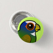 Witvolle papegaai ronde button 3,2 cm (Voorkant /achterkant)