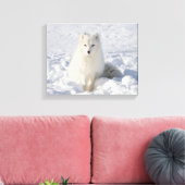 Witvos Canvas Afdruk (Insitu (Woonkamer))