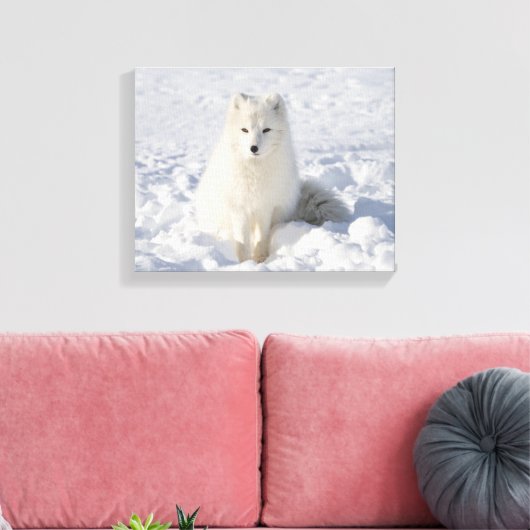 Witvos Canvas Afdruk (Insitu (Woonkamer))