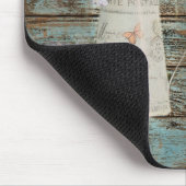 witwashout van blauwe schuur - hout , bijtend land muismat (Hoek)