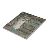 witwashout van blauwe schuur - hout , bijtend land tegeltje (Zijkant)