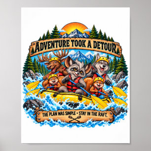 Witwater Raften Wasbeer Elk Avontuur Poster