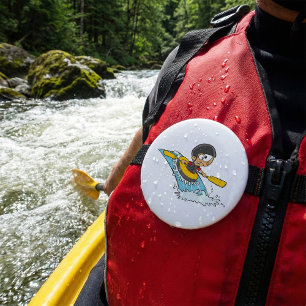 Witwater Rafting Avontuur met Bange Jongen  Ronde Button 7,6 Cm