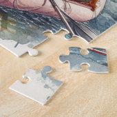 Witwaterrafting Aquarel Rivierpuzzel Legpuzzel (Zijkant)