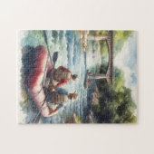 Witwaterrafting Aquarel Rivierpuzzel Legpuzzel (Horizontaal)